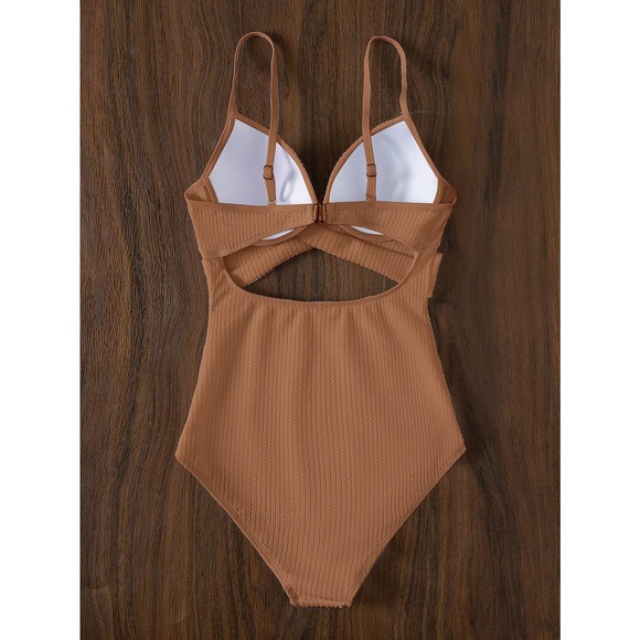 Boho Criss Cross Push Up One Piece Swimsuit green - Picture 10 of 11